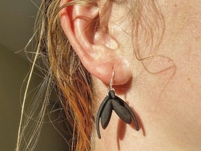 Clitoris Earrings in Black Natural Versatile Plastic