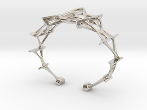 Synapse Bracelet in Rhodium Plated Brass: Small