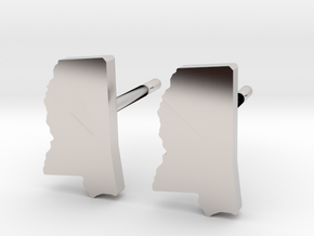 Mississippi State Earrings, post style in Platinum