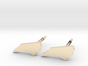 North Carolina State Earrings, post style in 14K Yellow Gold