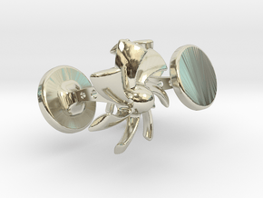 Turbine Cufflinks in 14k White Gold