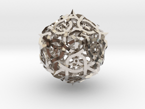 DoubleSize Thorn d20 in Rhodium Plated Brass