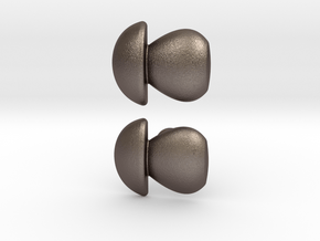 Penny Bun Mushroom Cufflinks in Polished Bronzed Silver Steel