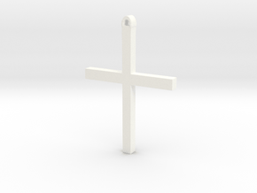 Christian Cross in White Processed Versatile Plastic
