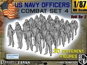 1-87 USN Officers KAPOK Set4 in Smooth Fine Detail Plastic