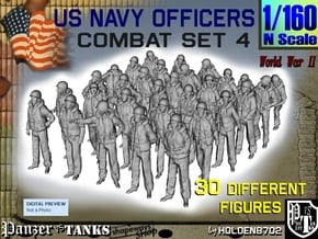 1-160 USN Officers KAPOK Set4 in Tan Fine Detail Plastic