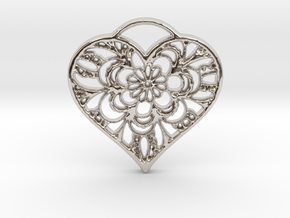 Heart Lace in Rhodium Plated Brass
