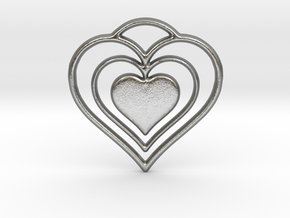 Solid Heart in Natural Silver