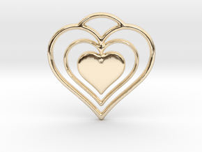 Solid Heart in 14K Yellow Gold