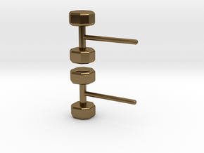 Dumbbells Earrings for the Fitness Fanatic in Polished Bronze