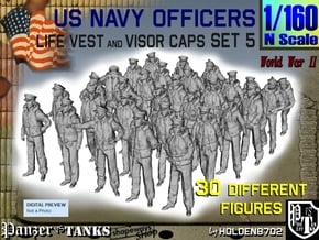 1-160 USN Officers KAPOK Set5 in Tan Fine Detail Plastic
