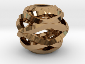 Geometric Charm (for Pandora bracelet) in Polished Brass