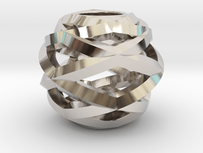 Geometric Charm (for Pandora bracelet) in Platinum