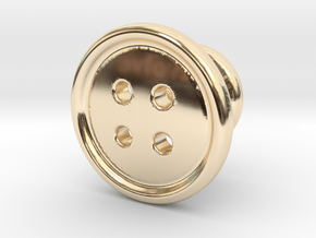 Button Tuxedo Stud - SINGLE in 14k Gold Plated Brass