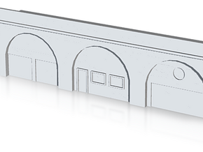 Triple Arch Single Track 60mm Bridge With Shops in Tan Fine Detail Plastic