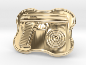 Frommer Stop 1912 Belt Buckle in 14k Gold Plated Brass