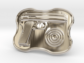 Frommer Stop 1912 Belt Buckle in Rhodium Plated Brass