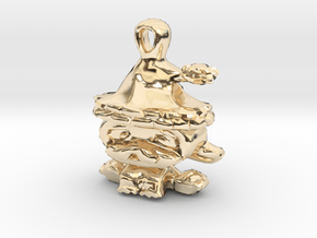 Christmas Puppy  in 14k Gold Plated Brass