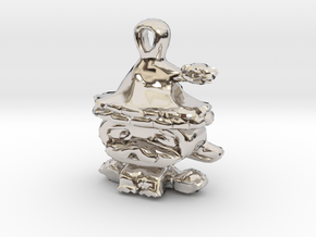 Christmas Puppy  in Rhodium Plated Brass
