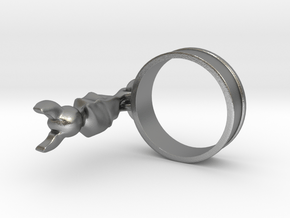 Hanging Bat Charm Ring in Natural Silver (Interlocking Parts): 5 / 49