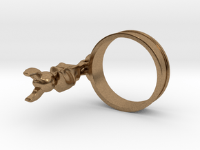 Hanging Bat Charm Ring in Natural Brass (Interlocking Parts): 5 / 49