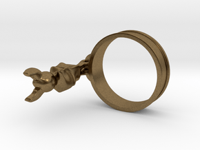 Hanging Bat Charm Ring in Natural Bronze (Interlocking Parts): 5 / 49