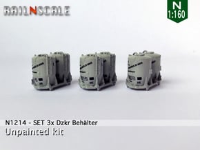 SET 3x Dzkr 501 Behälter (Roco) (N 1:160) in Tan Fine Detail Plastic