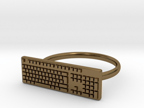 Keyboard Ring US5 in Polished Bronze