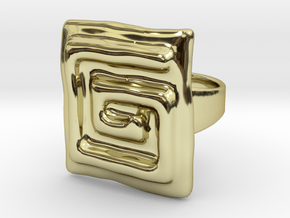 Vortex Squared Ring in 18k Gold Plated Brass: 7 / 54