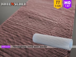 Herringbone bond roller 70mm (TT/H0) in Gray Fine Detail Plastic