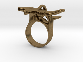 Maple Leaf Charm Ring in Natural Bronze (Interlocking Parts): 5 / 49
