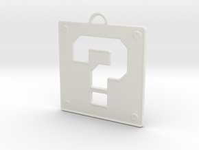 Mario Question Block Pendant in White Natural Versatile Plastic