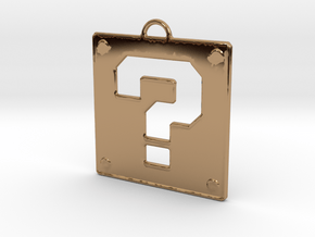 Mario Question Block Pendant in Polished Brass