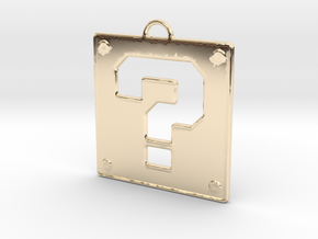 Mario Question Block Pendant in 14k Gold Plated Brass