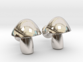Mushroom Cufflinks in Platinum