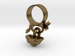 Fairytale Pumpkin Charm Ring in Polished Bronze (Interlocking Parts): 5 / 49
