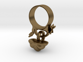 Fairytale Pumpkin Charm Ring in Natural Bronze (Interlocking Parts): 5.5 / 50.25