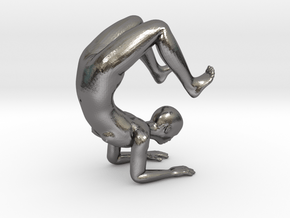 Phone Stand Yoga Scorpion Pose - 1.5mm Thickness in Polished Nickel Steel