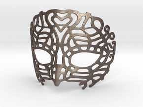 Venetian Mask in Polished Bronzed Silver Steel