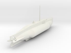 1/144 Scale UK WW2 Mini Sub X-5 in White Natural Versatile Plastic