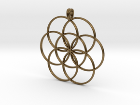 SEED OF LIFE Sacred Geometry Symbol Necklace in Natural Bronze