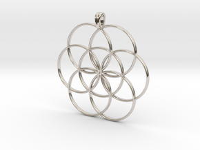 SEED OF LIFE Sacred Geometry Symbol Necklace in Platinum