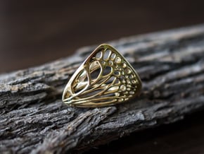 Butterfly Ring [ Size 4 ] in Polished Brass