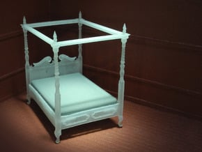 1:48 Four Poster Canopy Bed in Smooth Fine Detail Plastic