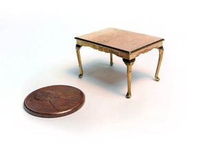 1:48 Queen Anne Dining Table in Natural Brass