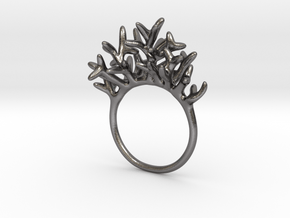 Ring Arboreus in Polished Nickel Steel: 4 / 46.5