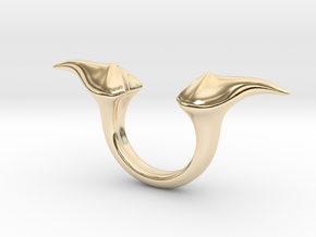 Beetle Spike Open Ring in 14k Gold Plated Brass: 5 / 49