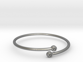 Spiral Bypass Bracelet in Natural Silver: Medium