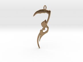 Life and Death Pendant in Natural Brass