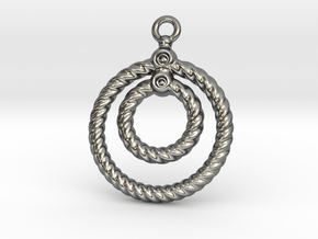 Corrugated Earring in Fine Detail Polished Silver
